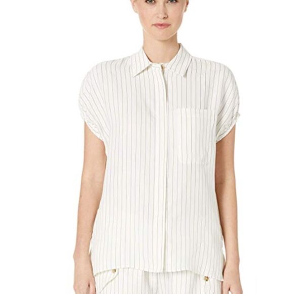 JASON WU Pinstriped Button Down Top NWT‎ Sz 4 - Picture 1 of 4